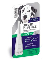 Серебряная защита SILVER DEFENCE капли от блох и клещей для собак весом 20-30 кг, 1 пипетка
