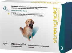 Стронгхолд 240 мг капли на холку от блох для собак весом от 20 до 40 кг, 1 пипетка