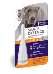 Серебряная защита SILVER DEFENCE капли от блох и клещей для собак весом 30-40 кг, 1 пипетка