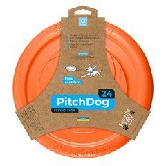 Игровая тарелка для аппортировки PitchDog, диаметр 24 см, цвет оранжевый