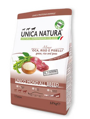 Сухой монобелковый корм Unica Alleva Natura All breed Mono для собак всех пород с гусиной, 12кг