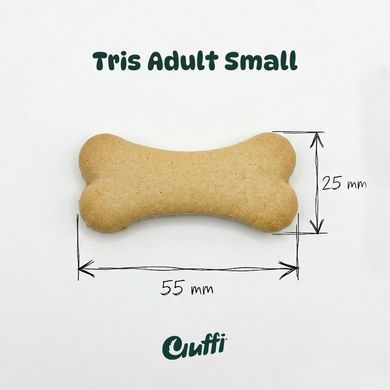 Ласощі для собак Ciuffi Tris Adult Small бісквіти з курятиною, молочними продуктами, мінералами, 500г