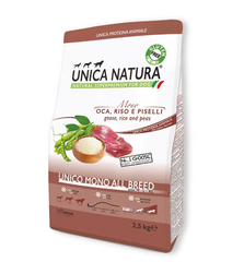 Сухой монобелковый корм Unica Alleva Natura All breed Mono для собак всех пород с гусиной, 2,5кг