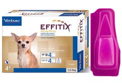 Эффитикс XS капли от блох, клещей, комаров, мух, волосоедов для собак весом от 1 до 4 кг, 1 пипетка