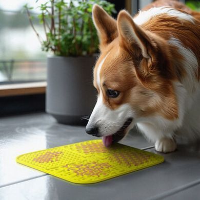 Килимок для злизування WAUDOG Silicone жовтий, 190*190*10мм