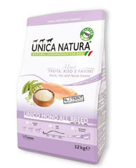 Сухой монобелковый корм Unica Alleva Natura All Breed Mono для собак всех пород с форелью, 12кг