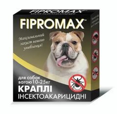 Фипромакс Fipromax капли от блох и клещей для собак весом от 10 до 25 кг, 2 пипетки