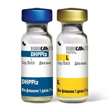 Еурікан DHPPi2+L вакцина проти чуми, аденовірозів, парвовірозу, парагрипу-2, лептоспірозу для собак, 1 доза