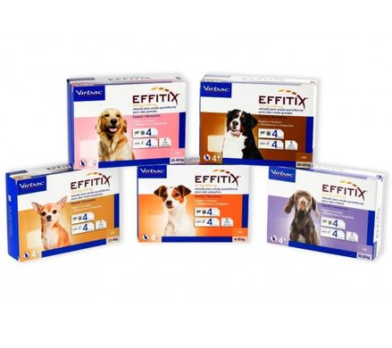 Еффітікс S краплі від бліх, кліщів, комарів, мух, волосоїдів для собак вагою від 4 до 10 кг, 1 піпетка