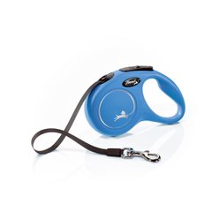 Рулетка-повідець Flexi New Classic S стрічка 5м/15кг, колір синій