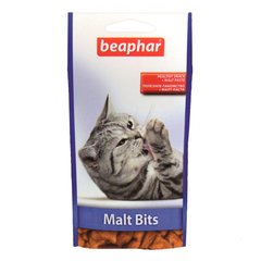 Подушечки Малт Бітс Беафар Beaphar Malt Bits для виведення шерсті зі шлунку котів, 35г