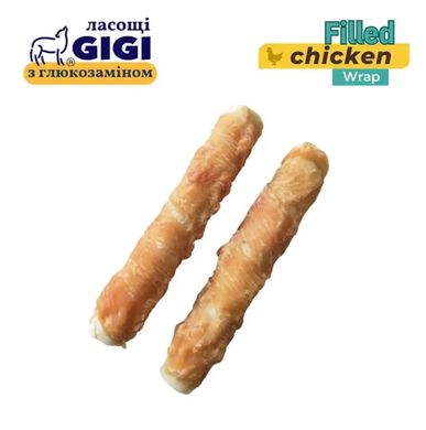 Лакомство Палочки завернуты курицей с начинкой Filled Chicken Wrap Gigi для собак, 100г