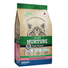 Сухий корм Pure Nurture Daily для дорослих котів з лососем та ячменем, 8кг