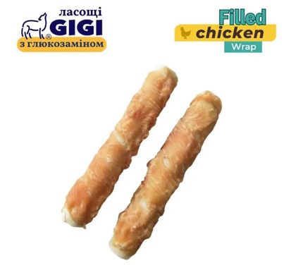 Лакомство Палочки завернуты курицей с начинкой Filled Chicken Wrap Gigi для собак, 130г