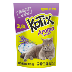 Наполнитель Котикс силикалевый для кошачьего туалета Kotix Aroma Лаванда, 3,8 л (1,8 кг)