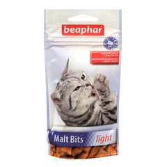 Подушечки низкокалорийные Beaphar Malt Bits Light для вывода шерсти из желудка кошек, 35 г