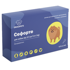 Сефорте 0,5 мл для собак вагою 2,5 - 5 кг, 1 піпетка