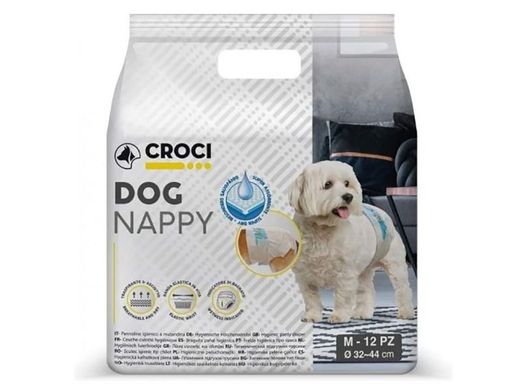 Подгузники CROCI для собак весом 3-6кг, обхват талии 32-44см, размер М, 10 шт.