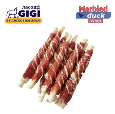 Ласощі Палички загорнуті м'ясом з мармурової качки Marbled Duck Wrap Gigi для собак, 85г
