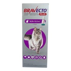 Бравекто Плюс 500 мг для кошек весом 6,25-12,5 кг, 1 пипетка