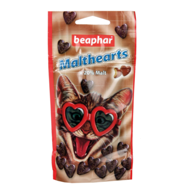 Сердечки-ласощі для виведення шерсті Beaphar Malt Hearts, 150шт, 52,5г
