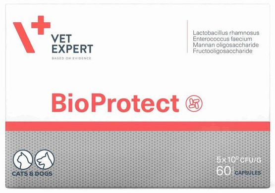 БіоПротект ВетЕксперт для собак та кішок при харчових розладах, 60 капсул