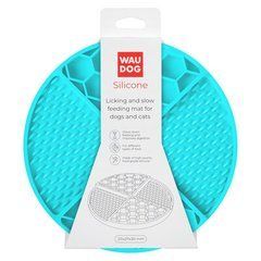 Килимок для злизування та повільного годування WAUDOG Silicone блакитний, 211*211*30мм