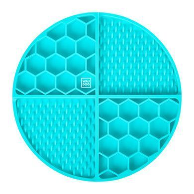 Килимок для злизування та повільного годування WAUDOG Silicone блакитний, 211*211*30мм