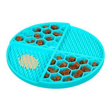 Килимок для злизування та повільного годування WAUDOG Silicone блакитний, 211*211*30мм
