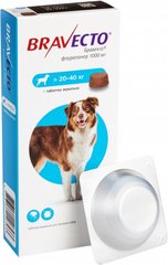 Бравекто, захист від бліх та кліщів для собак вагою від 20 до 40 кг, 1 таблетка