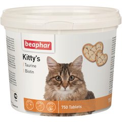 Кіттіс Таурін Біотин Kitty's Taurin and Biotin Beaphar ласощі вітамінізовані для котів з таурином та біотином, 750 табл