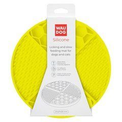 Килимок для злизування та повільного годування WAUDOG Silicone жовтий, 211*211*30мм