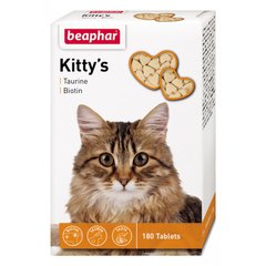 Кіттіс Kitty's Beaphar вітамінізовані ласощі з таурином і біотином для котів, 180 табл