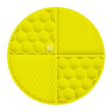 Килимок для злизування та повільного годування WAUDOG Silicone жовтий, 211*211*30мм