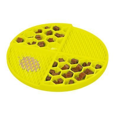 Килимок для злизування та повільного годування WAUDOG Silicone жовтий, 211*211*30мм