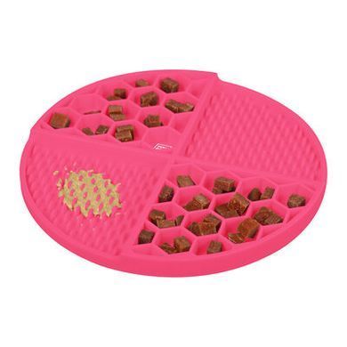 Коврик для слизывания и медленного кормления WAUDOG Silicone розовый, 211*211*30мм