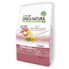 Сухой корм Unica Natura Unico Maxi для собак больших пород с уткой, рисом и картофелем, 12кг
