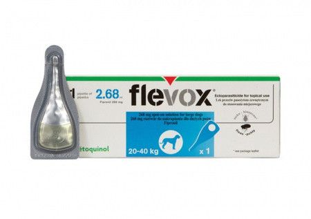 Флевокс 2,68 мл капли от клещей и блох для собак весом от 20 до 40 кг, 1 пипетка