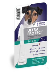 Ультра Протект ULTRA PROTECT краплі від бліх та кліщів для собак вагою 4-10 кг, 1 піпетка
