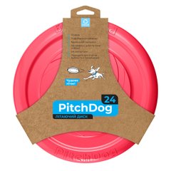 Игровая тарелка для апортировки PitchDog, диаметр 24 см, цвет розовый