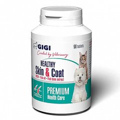 Хелси Скин & Коат Gigi Healthy Skin and Coat для кожи и шерсти у собак и кошек, 90табл