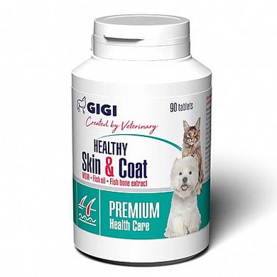 Хелси Скин & Коат Gigi Healthy Skin and Coat для кожи и шерсти у собак и кошек, 90табл