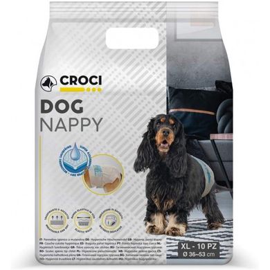 Подгузники CROCI для собак весом 10-18кг, обхват талии 36-53см, размер XL, 10 шт.