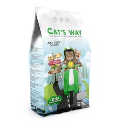 Бентонітовий наповнювач CAT'S WAY алое вера із зеленими гранулами, 10 л