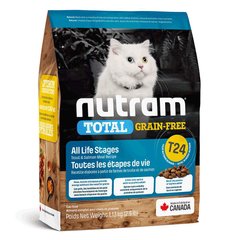 Т24 Сухой корм Nutram Total GF Холистик для кошек всех жизненных стадий с лососем и форелью беззерновой, 20кг