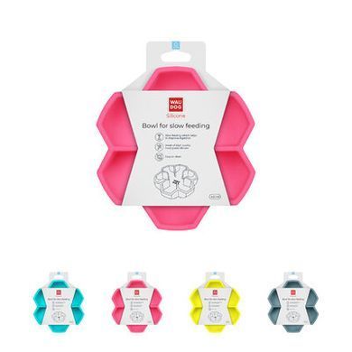 Миска для медленного кормления WAUDOG Silicone розовый, 450мл