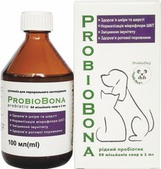 ПробіоБона ProbioBona для собак та котів рідкий пробіотик, 100мл