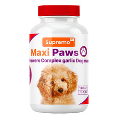 Витамины MAXI PAWS комплекс пивных дрожжей с чесноком для собак больших пород, 120 табл