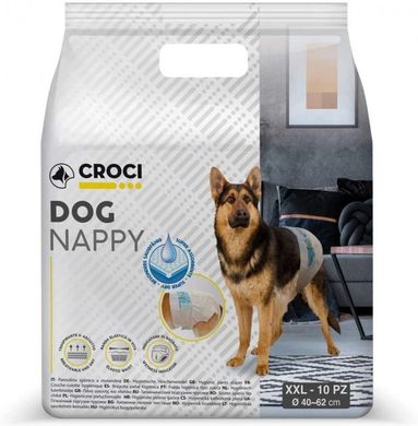 Подгузники CROCI для собак весом 18-30кг, обхват талии 40-62см, размер XXL, 10 шт.