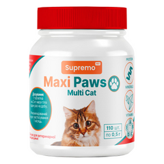 Витамины MAXI PAWS мультивитамины для кошек, 110 табл